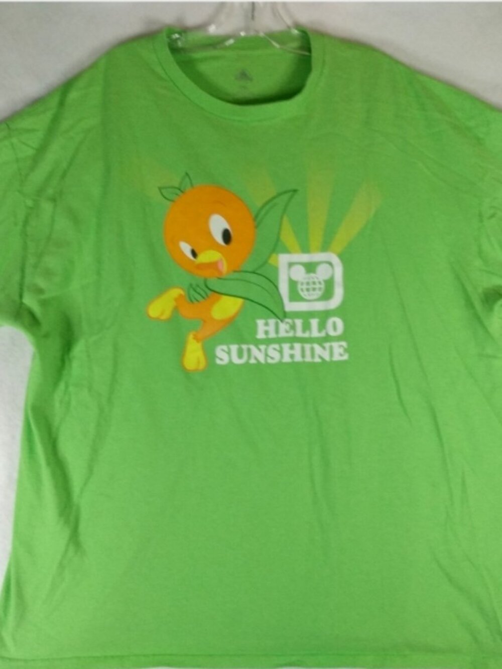 Disney Parks Orange Bird Hello Sunshine T-shirt 2XL Green Epcot Men's/Unisex